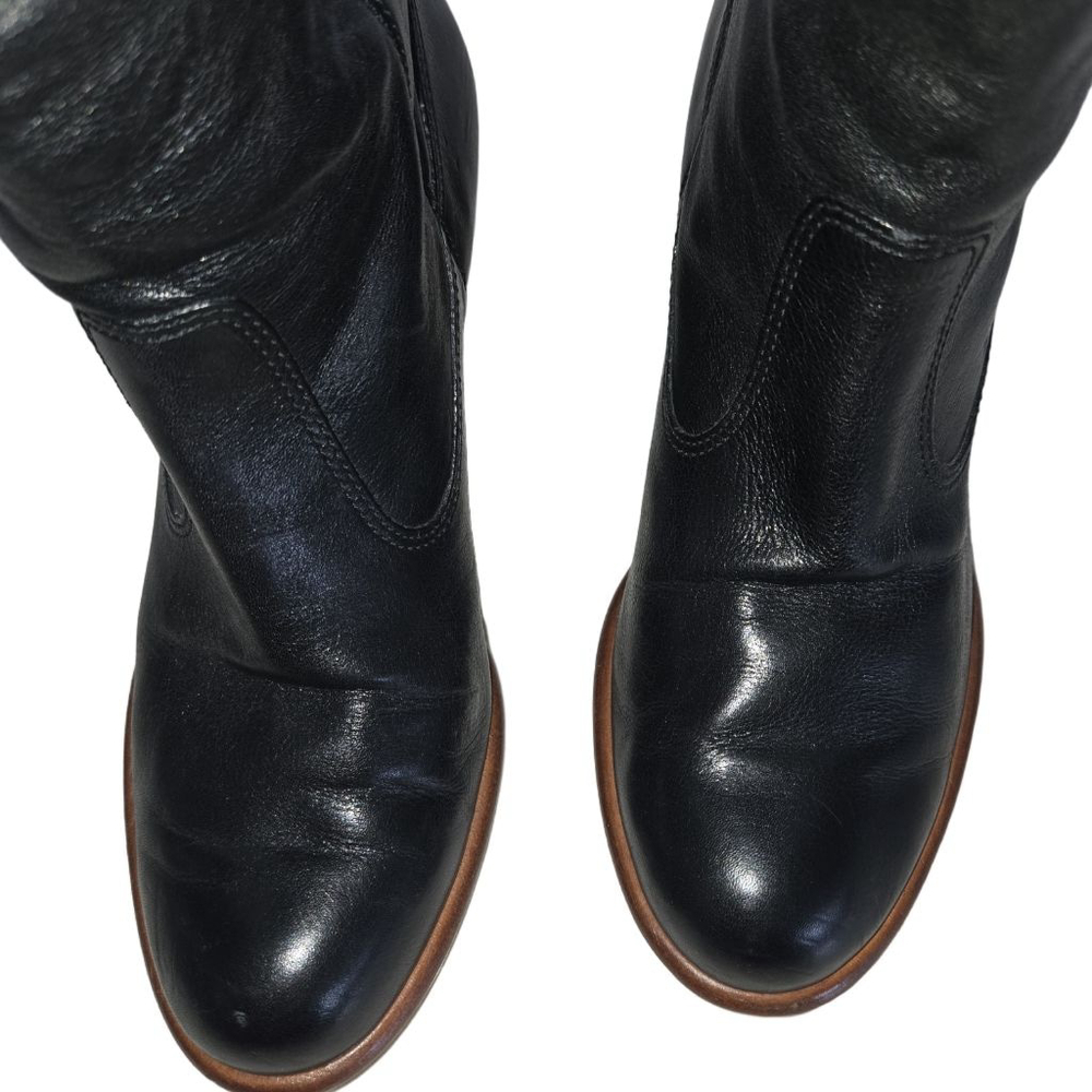 Women's Vintage Coach Fayth Tall Black Leather Heeled Boots Size 7.5 - Picture 5 of 11